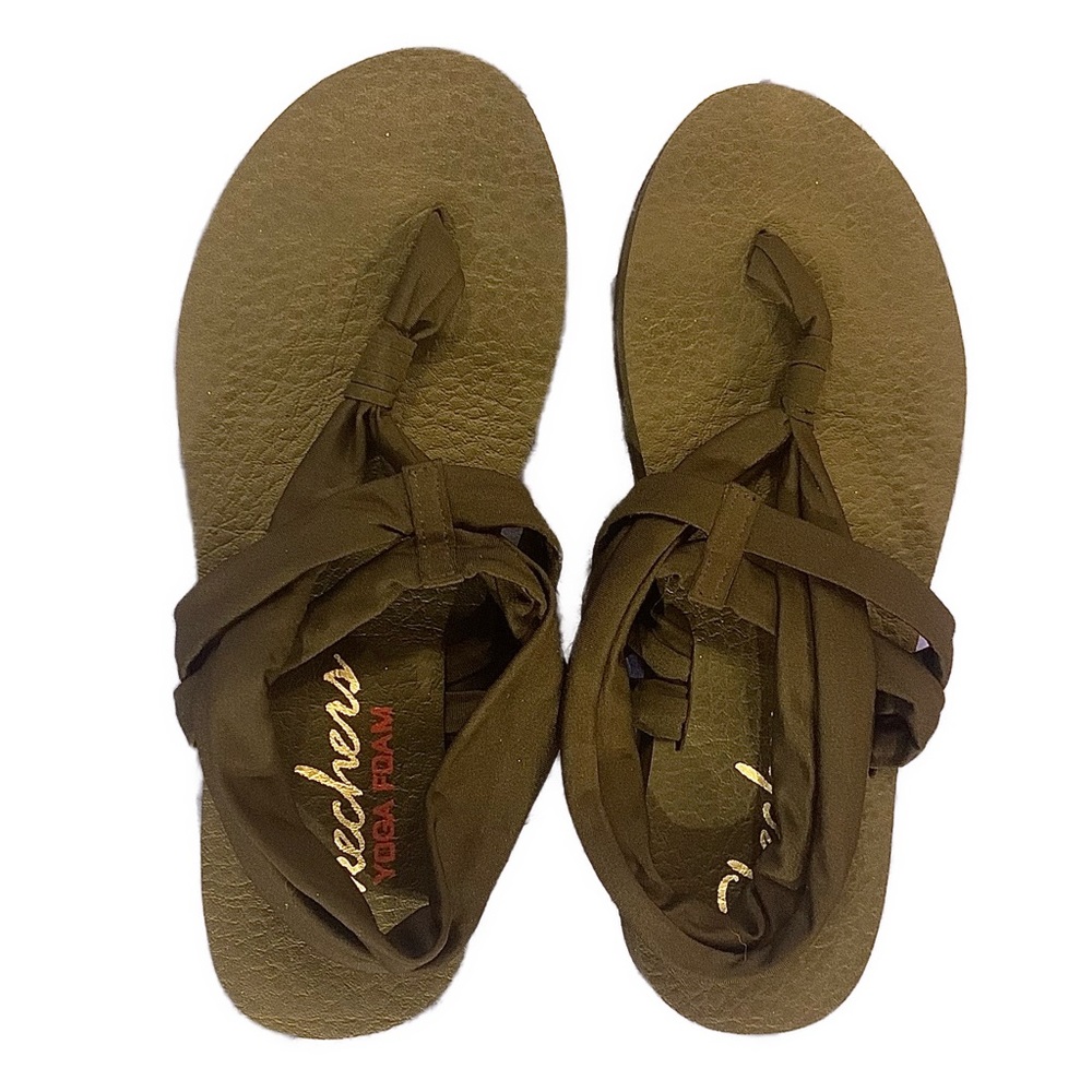 Skechers Yoga Foam Black Flip Flop Sandals - Size: 10